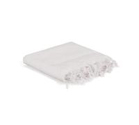 Telo mare Fouta di alta qualità, 100% cotone, 100 x 150 cm, assorbente, morbido e lavabile a 30-40 °C, elegante design bianco, per spiaggia e spa