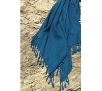 Telo mare Fouta di alta qualità, 100% cotone, 90 x 175 cm, assorbente, morbido e lavabile a 30-40 °C, elegante blu petrolio per giornate in spiaggia e in piscina