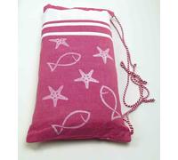 Telo mare FOUTA per LETTINO 75x195 cm. con cuscino FISHY