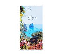 Telo Mare Fouta per Sdraio Asciugamani Spiaggia Cotone Fantasia Capri Positano (Capri)