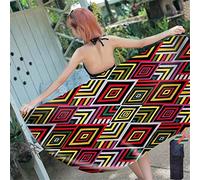 Telo Mare Grande 100x200 cm 3D Motivo Geometrico Colorato, Teli Mare Grandi Microfibra Telo Mare da Assorbente per Adulti e Bambini， Asciugamano per Palestra, Yoga, Nuoto， Viaggio， Campeggio