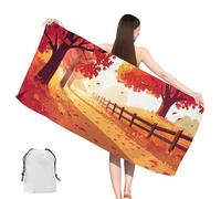 Telo Mare Grande 100x200cm Otoño Telo Mare Microfibra con Tasche,Asciugatura Rapida,Antisabbia,Compatto Leggero Beach Towel Uomo Bambina per Piscina,Campeggio,Picnic,Yoga,Palestra,Sport,Paisaje,yj-653