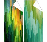 Telo Mare Grande 60x120cm Astratto Telo Mare Microfibra Verde Stuoia Spiaggia 2 Pezzi, Compatta Antisabbia, Asciugatura Rapida, Teli Palestra per Spiaggia Palestra Yoga Viaggi Sauna Regalo OC-1045
