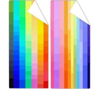 Telo Mare Grande 60x120cm Geometria Telo Mare Microfibra Colorato Stuoia Spiaggia 2 Pezzi, Compatta Antisabbia, Asciugatura Rapida, Teli Palestra per Spiaggia Palestra Yoga Viaggi Sauna Regalo OC-931