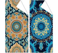 Telo Mare Grande 60x120cm Mandala Telo Mare Microfibra Retro Stuoia Spiaggia 2 Pezzi, Compatta Antisabbia, Asciugatura Rapida, Ultra Assorbente, Teli Palestra per Spiaggia Palestra Viaggi Sauna OC-603