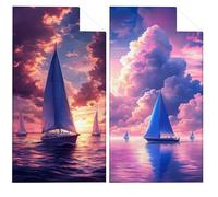 Telo Mare Grande 90x200cm Barca A Vela Telo Mare Microfibra Mares Stuoia Spiaggia, Antisabbia Asciugamano Palestra Uomo, Leggero Asciugatura Rapida, Ultra Assorbente per Piscina Travel Regalo VQ-855