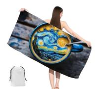 Telo Mare Grande 90x200cm Café Telo Mare Microfibra con Tasche, Asciugatura Rapida, Antisabbia,Compatto Leggero Beach Towel Uomo Bambina per Piscina,Campeggio,Picnic,Yoga,Palestra,Sport,Paisaje,yj-637