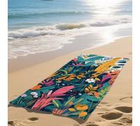 Telo Mare Grande Bianco Telo Mare Bambina Asciuga in un Lampo Telomare Anti-Sabbia Beach Towel Assorbente Ideale per Spiaggia Spiaggia Subacquea Surf Attività Avanzato Dimensioni 70x140cm Pianta bz213