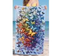 Telo Mare Grande Blu Telo Mare Bambina Asciuga in un Lampo Telomare Anti-Sabbia Beach Towel Assorbente Ideale per Spiaggia Spiaggia Subacquea Surf Attività Avanzato Dimensioni 100x180cm Farfalla bz677