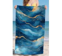 Telo Mare Grande Blu Telo Mare Bambina Asciuga in un Lampo Telomare Anti-Sabbia Beach Towel Assorbente Ideale per Spiaggia Spiaggia Subacquea Surf Attività Avanzato Dimensioni 70x140cm Marmo bz-649