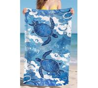 Telo Mare Grande Blu Telo Mare Bambina Asciuga in un Lampo Telomare Anti-Sabbia Beach Towel Assorbente Ideale per Spiaggia Subacquea Surf Attività Avanzato Dimensioni 90x160cm Tartarughe Marine bz-675