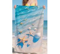Telo Mare Grande Blu Telo Mare Bambina Asciuga in un Lampo Telomare Anti-Sabbia Beach Towel Assorbente Ideale per Spiaggia Spiaggia Subacquea Surf Attività Avanzato Dimensioni 75x150cm Oceano bz-669