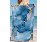 Telo Mare Grande Blu Telo Mare Bambina Asciuga in un Lampo Telomare Anti-Sabbia Beach Towel Assorbente Ideale per Spiaggia Spiaggia Subacquea Surf Attività Avanzato Dimensioni 76x152cm Marmo bz-647