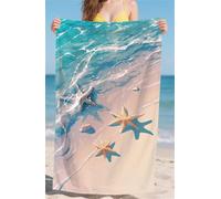 Telo Mare Grande Blu Telo Mare Bambina Asciuga in un Lampo Telomare Anti-Sabbia Beach Towel Assorbente Ideale per Spiaggia Spiaggia Subacquea Surf Attività Avanzato Dimensioni 76x152cm Oceano bz-667