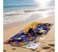 Telo Mare Grande Colore Telo Mare Bambina Asciuga in un Lampo Telomare Anti-Sabbia Beach Towel Assorbente Ideale per Spiaggia Subacquea Surf Attività Avanzato Dimensioni 80x180cm Astratto bz-263