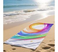 Telo Mare Grande Colore Telo Mare Bambina Asciuga in un Lampo Telomare Anti-Sabbia Beach Towel Assorbente Ideale per Spiaggia Subacquea Surf Attività Avanzato Dimensioni 75x150cm Astratto bz-271