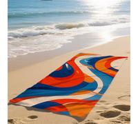 Telo Mare Grande Colore Telo Mare Bambina Asciuga in un Lampo Telomare Anti-Sabbia Beach Towel Assorbente Ideale per Spiaggia Subacquea Surf Attività Avanzato Dimensioni 76x152cm Astratto bz-269