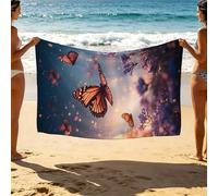 Telo Mare Grande Farfalla, Telo Mare 90 x 180 Asciugatura Rapida Resistente alla Sabbia Leggero per Spiaggia Estiva Outdoor Vacation, Sognando Beach Towel 90x180cm come Asciugamano da Bagno SLJT-2397