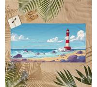 Telo Mare Grande in Microfibra per Adulti 75x150cm faro Cartone animato, Teli Mare Anti-Sabbia Leggero Asciugatura Rapida Compatto Asciugamani da Viaggio, per Donne e Uomini Spiaggia Accessori U-80
