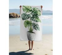 Telo Mare Grande Pianta, Telo Mare Microfibra Foglia Leggero e ad Asciugatura Rapida Asciugamano Palestra Microfibra E Resistente Alla Sabbia per Piscina Campeggio Nuoto Viaggio 150x75cm F03-1C