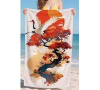 Telo Mare Grande Stile Giapponese Telo Mare Bambina Asciuga in un Lampo Telomare Anti-Sabbia Beach Towel Assorbente Ideale per Spiaggia Subacquea Surf Attività Avanzato Dimensioni 100x200cm Gru bz-979