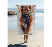 Telo Mare Grande Tigre, Telo Mare Microfibra Artistico Leggero e ad Asciugatura Rapida Asciugamano Palestra Microfibra E Resistente Alla Sabbia per Piscina Campeggio Viaggio 220 x 100 cm J9P-3P