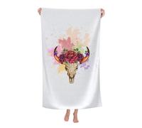 Telo Mare Head with Flowers Teli Mare Morbido Telo Doccia Alta qualità Asciugamano da Sauna per Campeggio Viaggi Sport 80X130CM