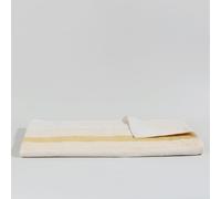 Telo mare in cotone biologico a righe gialle e beige 90x180 cm