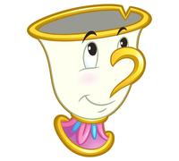 Telo mare in microfibra Cerda Disney Beauty and The Beast Chip Blanc 130x100 cm