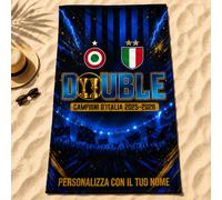 Telo Mare Inter Campione d'Italia Scudetto, Coppa Italia con Nome Personalizzato