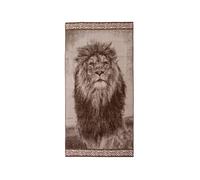 Telo Mare Jacquard Spugna Asciugamano Spiaggia Disegno Safari Leone