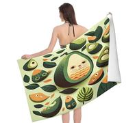 Telo Mare Leaves Cat in The Shape of Pear Pattern Asciugamano da Bagno Uomini Asciugatura Rapida Telo da Viaggio, per Yoga, Sauna, Barca A Vela, 80x130cm
