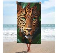 Telo mare leopardato in un ambiente naturale in microfibra senza sabbia, grande asciugamano da doccia multiuso assorbente per bagno piscina 130 x 80 cm