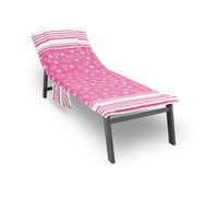 Telo Mare Lettino In Cotone Con Cuscino E Tasche Modello Fishy Fucsia
