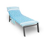 Telo Mare Lettino In Cotone Con Cuscino E Tasche Modello Fishy Turchese