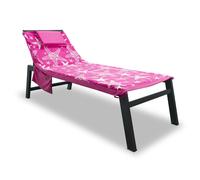 Telo Mare Lettino Spiaggia Piscina Con Cuscino E Tasche Miami Fucsia