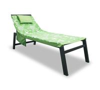 Telo Mare Lettino Spiaggia Piscina Con Cuscino E Tasche Miami Verde