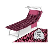 TELO Mare LETTINO TEDDY LEOPARDO ROSA in microfibra CON TASCHE MISURA cm. 80 X 1