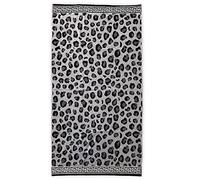 Telo Mare Maculato Grigio Bordo Argentato 86x165cm Telo in Spugna 100% Cotone Telo Spiaggia