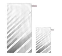 Telo Mare Microfibra 2 Set Telo Mare Grande 60x120cm/35x70cm Asciugamano Palestra Uomo, Leggero Antisabbia Asciugatura Rapida Vacanze Teli da Spiaggia per Piscina, Regalo Donna Uomo (Grigio) J-39