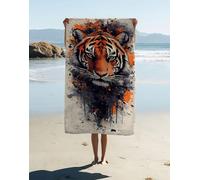 Telo Mare Microfibra 200 x 100 cm, Asciugamani Microfibra Tigre Grandi Beach Towel Animale Adattoper Spiaggia, Palestra, Viaggi, Sauna, Piscina, Resistente, Alla Sabbia Accessori Mare Leggero K34-27