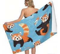 Telo Mare Microfibra 200 x 100 cm Carino piccolo panda XXL azzurro cielo Asciugamano Antisabbia Grande Asciugatura Rapida Leggero per Spiaggia e Viaggi