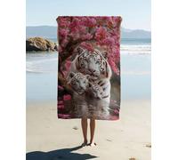 Telo Mare Microfibra 200 x 90 cm, Asciugamani Microfibra Tigre Grandi Beach Towel Animale Adattoper Spiaggia, Palestra, Viaggi, Sauna, Piscina, Resistente, Alla Sabbia Accessori Mare Leggero 093-6W