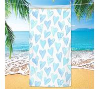 Telo Mare Microfibra 200X100 Amore Blu Asciugamano da Viaggio Leggero e Portatile,Asciugamano Spiaggia Adatta per Palestra, Yoga, Nuoto, Campeggio e Bagno