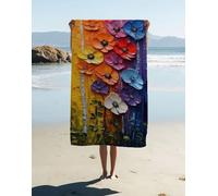 Telo Mare Microfibra 220 x 100 cm, Asciugamani Microfibra Colorful Grandi Beach Towel Flower Adattoper Spiaggia Palestra Viaggi Sauna Piscina Resistente Alla Sabbia Accessori Mare Leggero YUM-1J