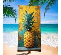Telo Mare Microfibra 220x100 cm Telo Mare Grande, Asciugamano Palestra, Morbida e Assorbente Asciugamano Microfibra Giallo, Antisabbia Stuoia Spiaggia per Viaggi, Campeggio, Palestra, Ananas H-9713