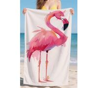 Telo Mare Microfibra Asciugamano Mare Asciuga Veloce Leggero Resistente Asciugamano Spiaggia Beige per Spiaggia Piscina Camping Viaggi Tessuto in Microfibra Fenicottero Dimensioni 90x160cm bz-818