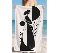 Telo Mare Microfibra Asciugamano Mare Asciuga Veloce Leggero Resistente Asciugamano Spiaggia Beige per Spiaggia Piscina Camping Viaggi Tessuto in Microfibra Telomare Donna Dimensioni 90x160cm bz-846