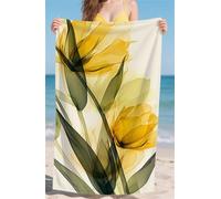 Telo Mare Microfibra Asciugamano Mare Asciuga Veloce Leggero Resistente Asciugamano Spiaggia Beige per Spiaggia Piscina Camping Viaggi Tessuto in Microfibra Telomare Fiore Dimensioni 90x160cm bz-814