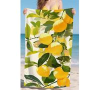 Telo Mare Microfibra Asciugamano Mare Asciuga Veloce Leggero Resistente Asciugamano Spiaggia Beige per Spiaggia Piscina Camping Viaggi Tessuto in Microfibra Telomare Limone Dimensioni 90x160cm bz-840